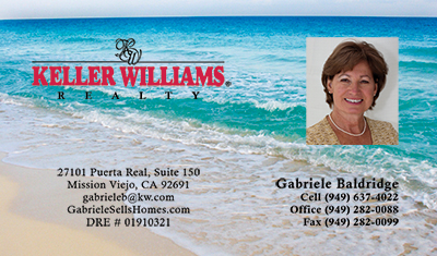 Keller Williams Business Card – horizontal - beach background image with agent photo - KW-1-BEACH