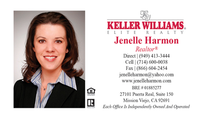 Keller Williams Business Card – horizontal - white design Keller Williams business card with agent photo - KW-1-WHITE-PHOTO