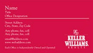 Keller Williams Business Card – horizontal - red design business card - KW-1-RED