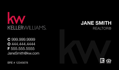 Keller Williams Black Plain Business Card