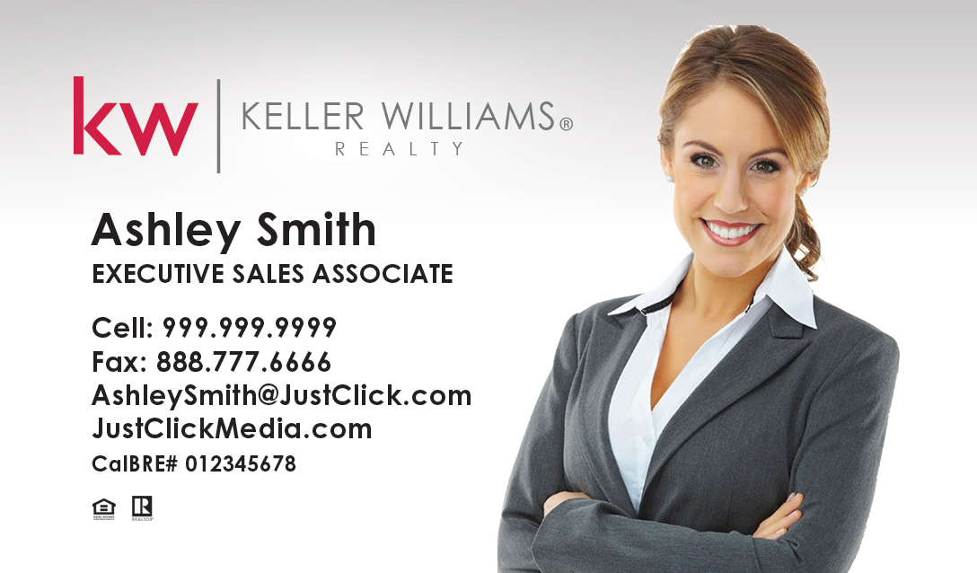 Keller Williams Business Cards – KW-13-WHT-PHOTO With New Logo